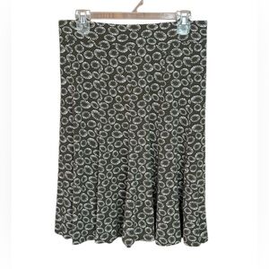 Boden Geometric Soft Viscose Pull-On Skirt-Elastic Waist-Brown/White Size 12R